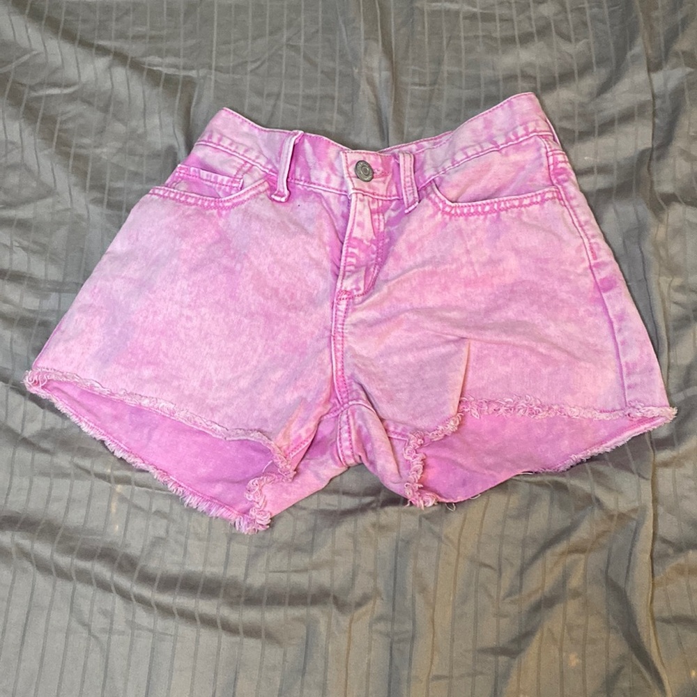 Pink denim shorts girls